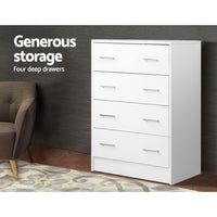 Thumbnail for Artiss 4 Chest of Drawers - ANDES White