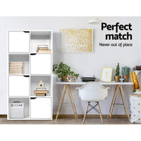 Thumbnail for Artiss Display Shelf 8 Cube Storage 4 Door Cabinet Organiser Bookshelf Unit White