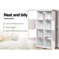 Thumbnail for Artiss Display Shelf 8 Cube Storage 4 Door Cabinet Organiser Bookshelf Unit White