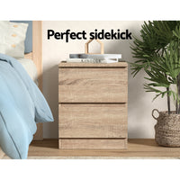 Thumbnail for Artiss Bedside Tables Drawers Side Table Bedroom Furniture Nightstand Wood Lamp