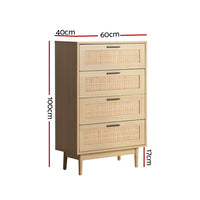 Thumbnail for Artiss 4 Chest of Drawers - BRIONY Oak