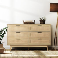 Thumbnail for Artiss 6 Chest of Drawers - BRIONY Oak