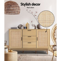 Thumbnail for Artiss Rattan Buffet Sideboard - BRIONY Oak