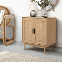 Thumbnail for Artiss Rattan Buffet Sideboard 2 Doors - BRIONY Oak