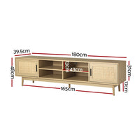 Thumbnail for Artiss TV Cabinet Entertainment Unit 180cm Rattan Cole