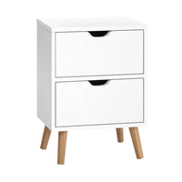 Thumbnail for Artiss Bedside Tables Drawers Side Table Nightstand White Storage Cabinet Wood