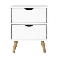 Thumbnail for Artiss Bedside Tables Drawers Side Table Nightstand White Storage Cabinet Wood