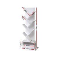 Thumbnail for Artiss Display Shelf 7-Shelf Tree Bookshelf Book Storage Rack Bookcase White