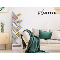 Thumbnail for Artiss Display Shelf 9-Shelf Tree Bookshelf Book Storage Rack Bookcase White