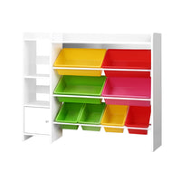 Thumbnail for Keezi 8 Bins Kids Toy Box Storage Organiser Rack Bookshelf Drawer Cabinet