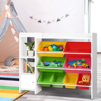 Thumbnail for Keezi 8 Bins Kids Toy Box Storage Organiser Rack Bookshelf Drawer Cabinet