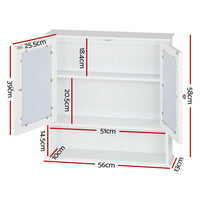 Thumbnail for Artiss Bathroom Tallboy Storage Cabinet with Mirror - White