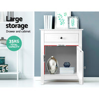 Thumbnail for Artiss Bedside Tables Big Storage Drawers Cabinet Nightstand Lamp Chest White