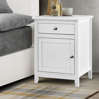 Thumbnail for Artiss Bedside Tables Big Storage Drawers Cabinet Nightstand Lamp Chest White