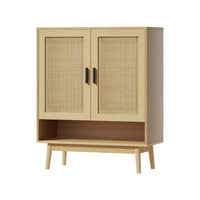 Thumbnail for Artiss Shoe Cabinet Rattan Shoes Storage Rack Organiser Wooden Cupboard Shelf