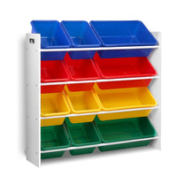 Thumbnail for Keezi 12 Plastic Bins Kids Toy Organiser Box Bookshelf Storage Children Rack