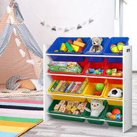 Thumbnail for Keezi 12 Plastic Bins Kids Toy Organiser Box Bookshelf Storage Children Rack