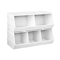 Thumbnail for Keezi Kids Toy Box Stackable Bookshelf Storage Organiser Bookcase Shelf