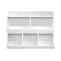 Thumbnail for Keezi Kids Toy Box Stackable Bookshelf Storage Organiser Bookcase Shelf