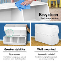 Thumbnail for Keezi Kids Toy Box Stackable Bookshelf Storage Organiser Bookcase Shelf