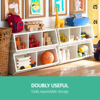 Thumbnail for Keezi Kids Toy Box Stackable Bookshelf Storage Organiser Bookcase Shelf