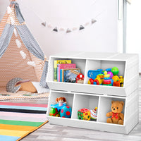 Thumbnail for Keezi Kids Toy Box Stackable Bookshelf Storage Organiser Bookcase Shelf