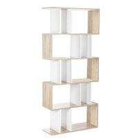 Thumbnail for Artiss 5 Tier Display Book Storage Shelf Unit - White Brown