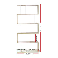 Thumbnail for Artiss 5 Tier Display Book Storage Shelf Unit - White Brown