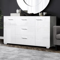 Thumbnail for Artiss High Gloss Sideboard Storage Cabinet Cupboard - White