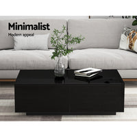 Thumbnail for Artiss Modern Coffee Table 4 Storage Drawers High Gloss Living Room Furniture Black