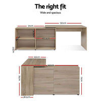 Thumbnail for Artiss Office Computer Desk Corner Study Table Workstation Bookcase Storage