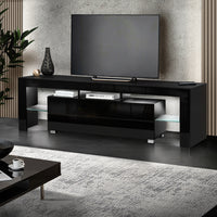 Thumbnail for Artiss Entertainment Unit TV Cabinet LED 160cm Black Elo