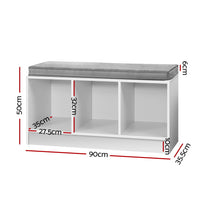 Thumbnail for Artiss Shoe Cabinet Bench Shoes Organiser Storage Rack Shelf White Box Seat