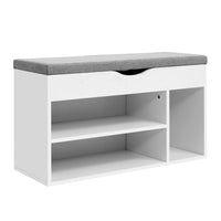 Thumbnail for Artiss Shoe Cabinet Bench Shoes Organiser Storage Rack Shelf White Cupboard Box