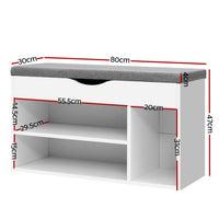 Thumbnail for Artiss Shoe Cabinet Bench Shoes Organiser Storage Rack Shelf White Cupboard Box