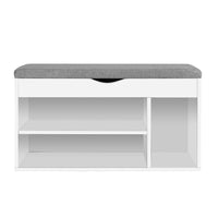 Thumbnail for Artiss Shoe Cabinet Bench Shoes Organiser Storage Rack Shelf White Cupboard Box