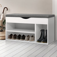 Thumbnail for Artiss Shoe Cabinet Bench Shoes Organiser Storage Rack Shelf White Cupboard Box