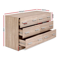 Thumbnail for Artiss 6 Chest of Drawers Cabinet Dresser Table Tallboy Lowboy Storage Wood