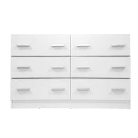 Thumbnail for Artiss 6 Chest of Drawers Cabinet Dresser Tallboy Lowboy Storage Bedroom White