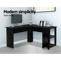 Thumbnail for Artiss Office Computer Desk Corner Student Study Table Workstation L-Shape Black