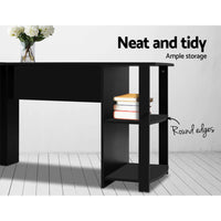 Thumbnail for Artiss Office Computer Desk Corner Student Study Table Workstation L-Shape Black