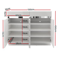 Thumbnail for Artiss 120cm Shoe Cabinet Shoes Storage Rack High Gloss Cupboard White Drawers