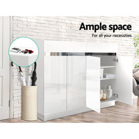 Thumbnail for Artiss 120cm Shoe Cabinet Shoes Storage Rack High Gloss Cupboard White Drawers