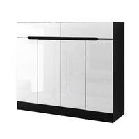 Thumbnail for Artiss 120cm Shoe Cabinet Shoes Storage Rack High Gloss Cupboard Shelf Drawers