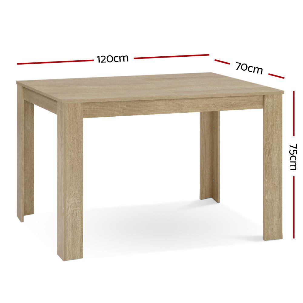 Artiss Dining Table 4 Seater Wooden Kitchen Tables Oak 120cm Cafe Restaurant