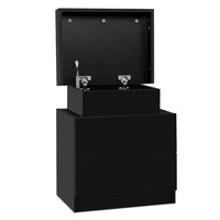 Thumbnail for Artiss Bedside Tables 2 Drawers Side Table Storage Nightstand Black Bedroom Wood