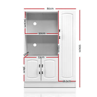 Thumbnail for Artiss Buffet Sideboard Cabinet Storage Cupboard Doors White Kitchen Hallway