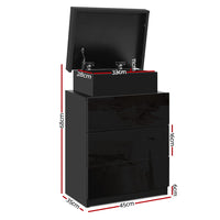 Thumbnail for Artiss Bedside Tables Side Table 3 Drawers RGB LED High Gloss Nightstand Black