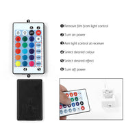 Thumbnail for Artiss Bedside Tables Side Table 3 Drawers RGB LED High Gloss Nightstand Black
