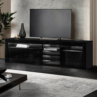 Thumbnail for Artiss Entertainment Unit TV Cabinet LED 180cm Black Bobi